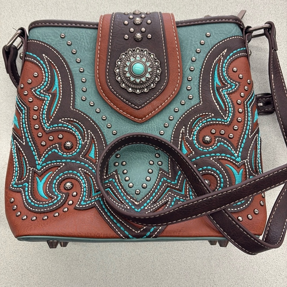 Montana West, Turquoise/Brown Crossbody